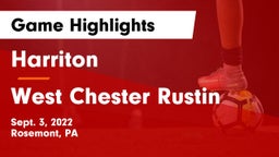 Harriton  vs West Chester Rustin  Game Highlights - Sept. 3, 2022
