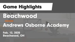 Beachwood  vs Andrews Osborne Academy Game Highlights - Feb. 12, 2020