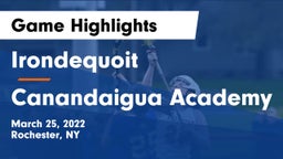  Irondequoit  vs Canandaigua Academy  Game Highlights - March 25, 2022