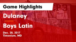 Dulaney  vs Boys Latin Game Highlights - Dec. 28, 2017