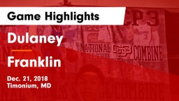 Dulaney  vs Franklin  Game Highlights - Dec. 21, 2018