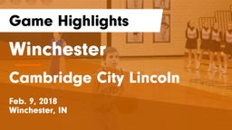 Winchester  vs Cambridge City Lincoln Game Highlights - Feb. 9, 2018