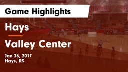 Hays  vs Valley Center  Game Highlights - Jan 26, 2017