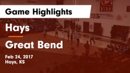 Hays  vs Great Bend  Game Highlights - Feb 24, 2017