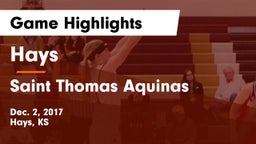Hays  vs Saint Thomas Aquinas  Game Highlights - Dec. 2, 2017
