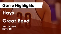 Hays  vs Great Bend Game Highlights - Jan. 12, 2021