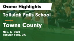 Tallulah Falls School vs Towns County  Game Highlights - Nov. 17, 2020