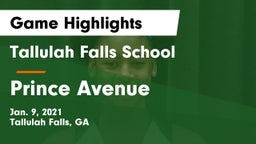 Tallulah Falls School vs Prince Avenue  Game Highlights - Jan. 9, 2021