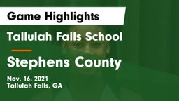 Tallulah Falls School vs Stephens County  Game Highlights - Nov. 16, 2021