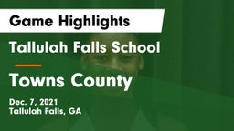 Tallulah Falls School vs Towns County  Game Highlights - Dec. 7, 2021