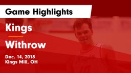 Kings  vs Withrow  Game Highlights - Dec. 14, 2018