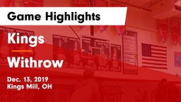 Kings  vs Withrow  Game Highlights - Dec. 13, 2019