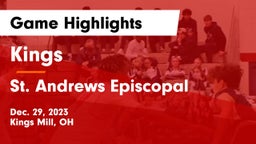 Kings  vs St. Andrews Episcopal  Game Highlights - Dec. 29, 2023