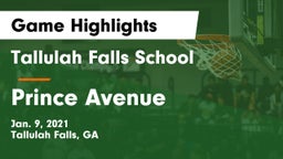 Tallulah Falls School vs Prince Avenue  Game Highlights - Jan. 9, 2021