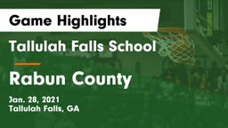 Tallulah Falls School vs Rabun County Game Highlights - Jan. 28, 2021