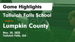 Tallulah Falls School vs Lumpkin County  Game Highlights - Nov. 20, 2023