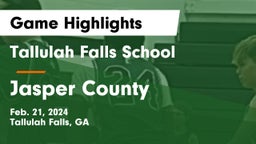 Tallulah Falls School vs Jasper County  Game Highlights - Feb. 21, 2024