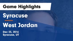 Syracuse  vs West Jordan  Game Highlights - Dec 23, 2016