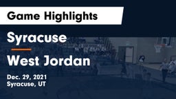 Syracuse  vs West Jordan  Game Highlights - Dec. 29, 2021
