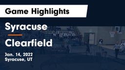 Syracuse  vs Clearfield  Game Highlights - Jan. 14, 2022