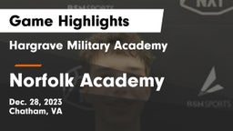 Hargrave Military Academy  vs Norfolk Academy Game Highlights - Dec. 28, 2023