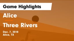 Alice  vs Three Rivers  Game Highlights - Dec. 7, 2018