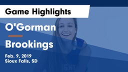 O'Gorman  vs Brookings  Game Highlights - Feb. 9, 2019