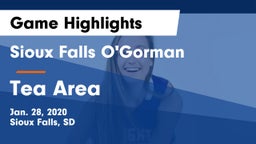 Sioux Falls O'Gorman  vs Tea Area  Game Highlights - Jan. 28, 2020