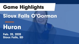 Sioux Falls O'Gorman  vs Huron  Game Highlights - Feb. 20, 2020