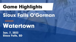 Sioux Falls O'Gorman  vs Watertown  Game Highlights - Jan. 7, 2022