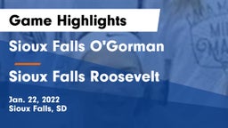 Sioux Falls O'Gorman  vs Sioux Falls Roosevelt  Game Highlights - Jan. 22, 2022