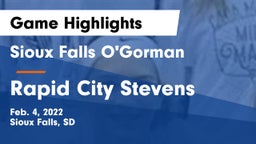 Sioux Falls O'Gorman  vs Rapid City Stevens  Game Highlights - Feb. 4, 2022