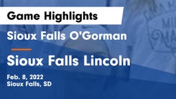 Sioux Falls O'Gorman  vs Sioux Falls Lincoln  Game Highlights - Feb. 8, 2022