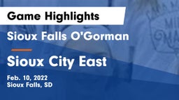Sioux Falls O'Gorman  vs Sioux City East  Game Highlights - Feb. 10, 2022