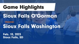 Sioux Falls O'Gorman  vs Sioux Falls Washington  Game Highlights - Feb. 10, 2023