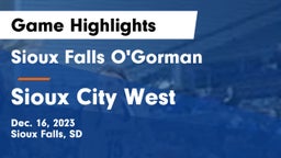 Sioux Falls O'Gorman  vs Sioux City West   Game Highlights - Dec. 16, 2023