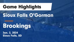 Sioux Falls O'Gorman  vs Brookings  Game Highlights - Jan. 2, 2024
