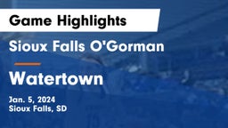 Sioux Falls O'Gorman  vs Watertown  Game Highlights - Jan. 5, 2024