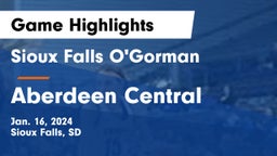 Sioux Falls O'Gorman  vs Aberdeen Central  Game Highlights - Jan. 16, 2024