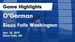 O'Gorman  vs Sioux Falls Washington  Game Highlights - Jan. 10, 2019