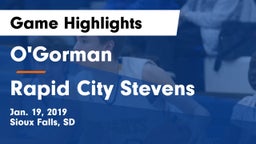 O'Gorman  vs Rapid City Stevens  Game Highlights - Jan. 19, 2019