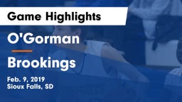 O'Gorman  vs Brookings  Game Highlights - Feb. 9, 2019