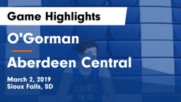 O'Gorman  vs Aberdeen Central  Game Highlights - March 2, 2019