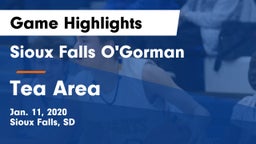 Sioux Falls O'Gorman  vs Tea Area  Game Highlights - Jan. 11, 2020