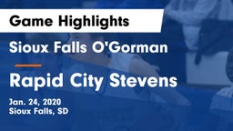 Sioux Falls O'Gorman  vs Rapid City Stevens  Game Highlights - Jan. 24, 2020