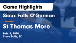 Sioux Falls O'Gorman  vs St Thomas More Game Highlights - Feb. 8, 2020