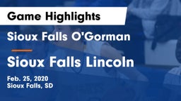 Sioux Falls O'Gorman  vs Sioux Falls Lincoln  Game Highlights - Feb. 25, 2020