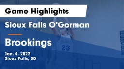 Sioux Falls O'Gorman  vs Brookings  Game Highlights - Jan. 4, 2022