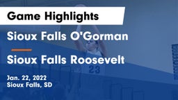 Sioux Falls O'Gorman  vs Sioux Falls Roosevelt  Game Highlights - Jan. 22, 2022