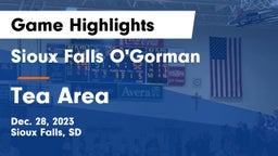 Sioux Falls O'Gorman  vs Tea Area  Game Highlights - Dec. 28, 2023